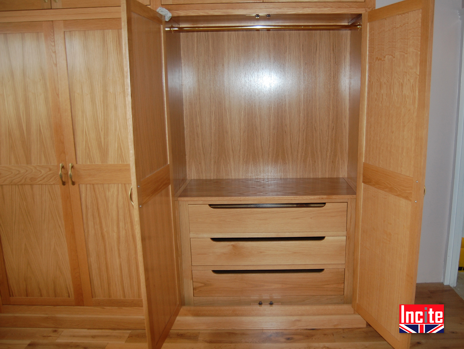 Custom Handmade Oak Wardrobe Handcrafted by Incite Derby